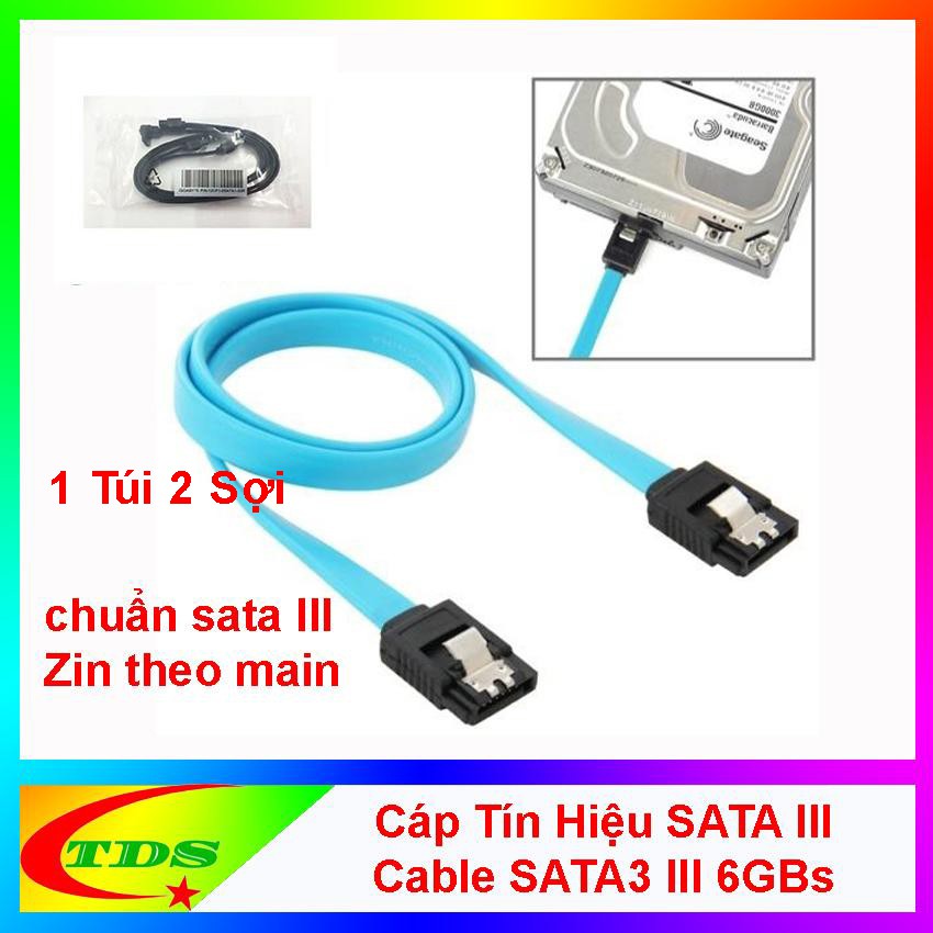 Dây Cáp Cable SATA 3 (6Gb/s) - Hàng Zin theo Main Giga/Asus dùng cho Máy Tính Bàn/Server