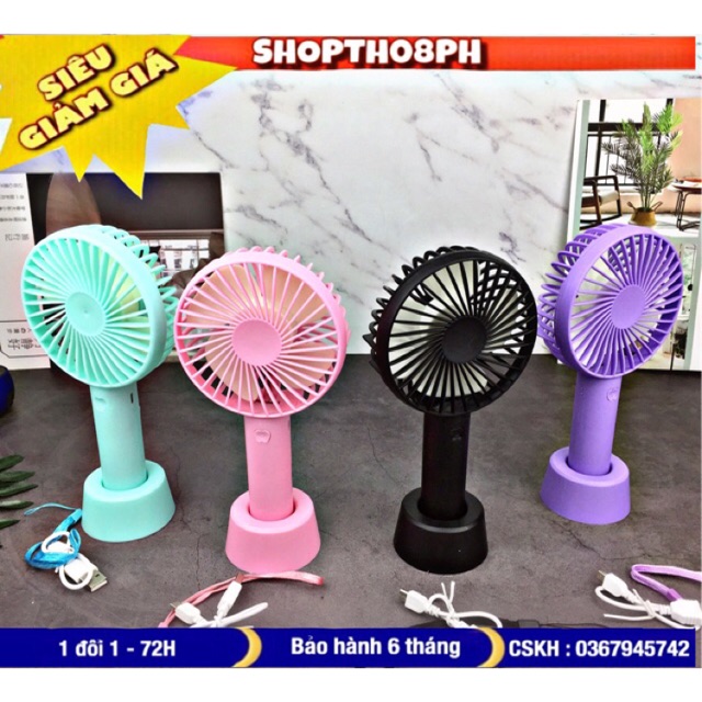 QUẠT MINI CẦM TAY 3 TỐC ĐỘ, NHỎ GỌN, TIỆN LỢI, CÓ ĐẾ CẮM, QUẠT SẠC TÍCH ĐIỆN | BigBuy360 - bigbuy360.vn