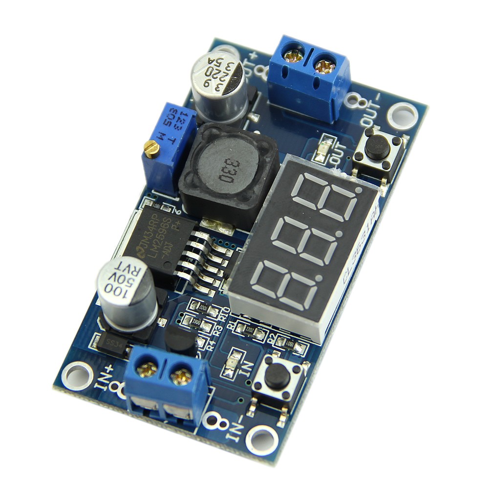 DC 4.0~40 to 1.3-37V LED Voltmeter Buck Step-down Power Converter Module LM2596