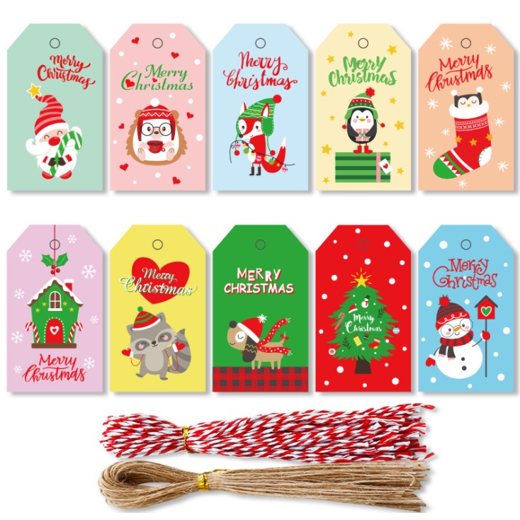 Set 48-50 thiệp trang trí noel T05 trang trí giáng sinh mẫu