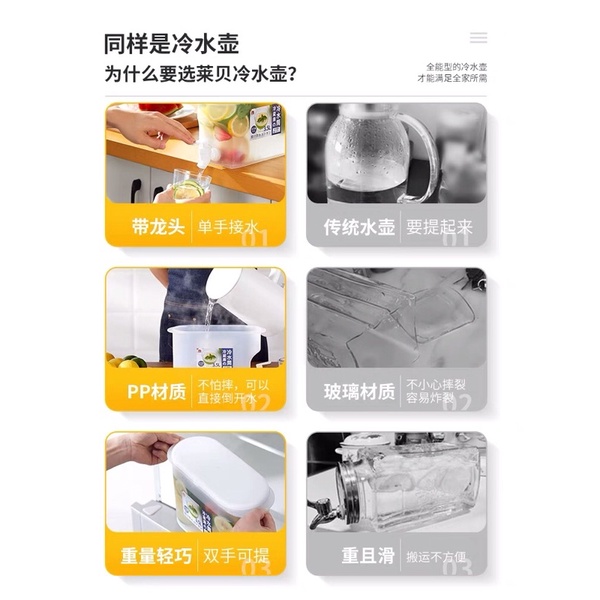 BÌNH ĐỰNG NƯỚC 3.5L NHỰA CAO CẤP ĐỂ TỦ LẠNH