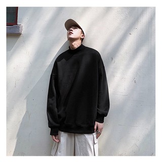 Áo SWEATER NỈ TRƠN ĐEN