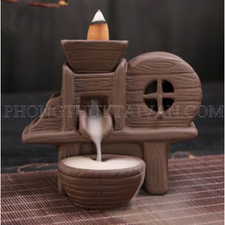 Thác khói Trầm Cối xay Lúa nâu lớn 12cm ( tặng 15 nụ trầm )