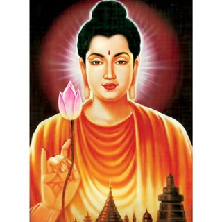 tranh đính đá toàn bộ bức phật thích ca cầm hoa sen