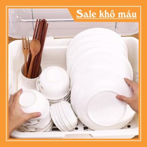 KỆ RỔ ÚP CHÉN ĐĨA ĐỒ DÙNG ĂN UỐNG CÓ NẮP ĐẬY CHỐNG CÔN TRÙNG, CHỐNG BÁM BỤI - TẶNG KÈM GIÁ ÚP BÌNH SỮA