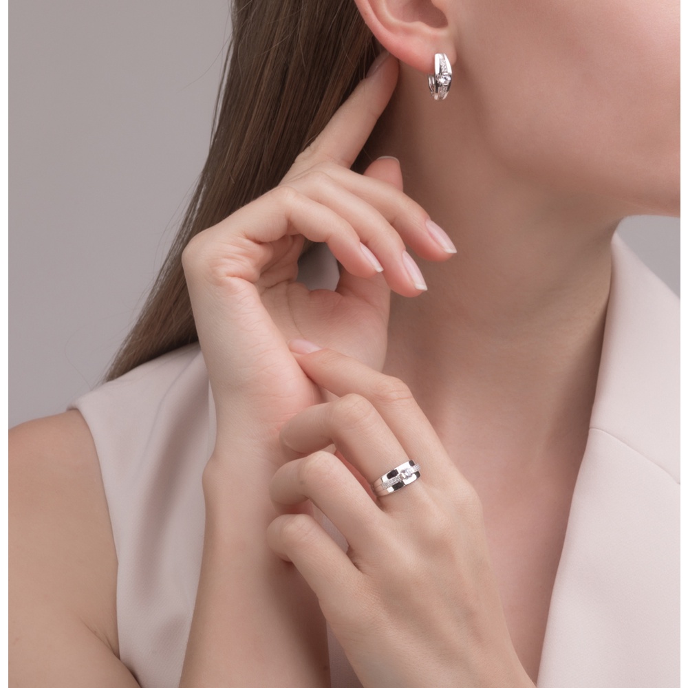 Bông tai bạc cao cấp SUNLIGHT đính đá swarovski