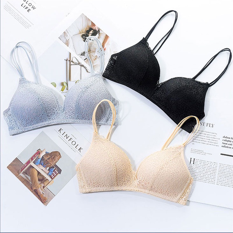 ÁO LÓT NỮ ĐÚC REN ĐỆM MỎNG KHÔNG GỌNG DÂY KÉP SEXY