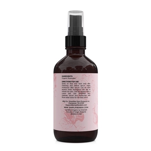 Nước hoa hồng Rose water organic Bulgary 100% nguyên chất Simplified Skin 120ml USA