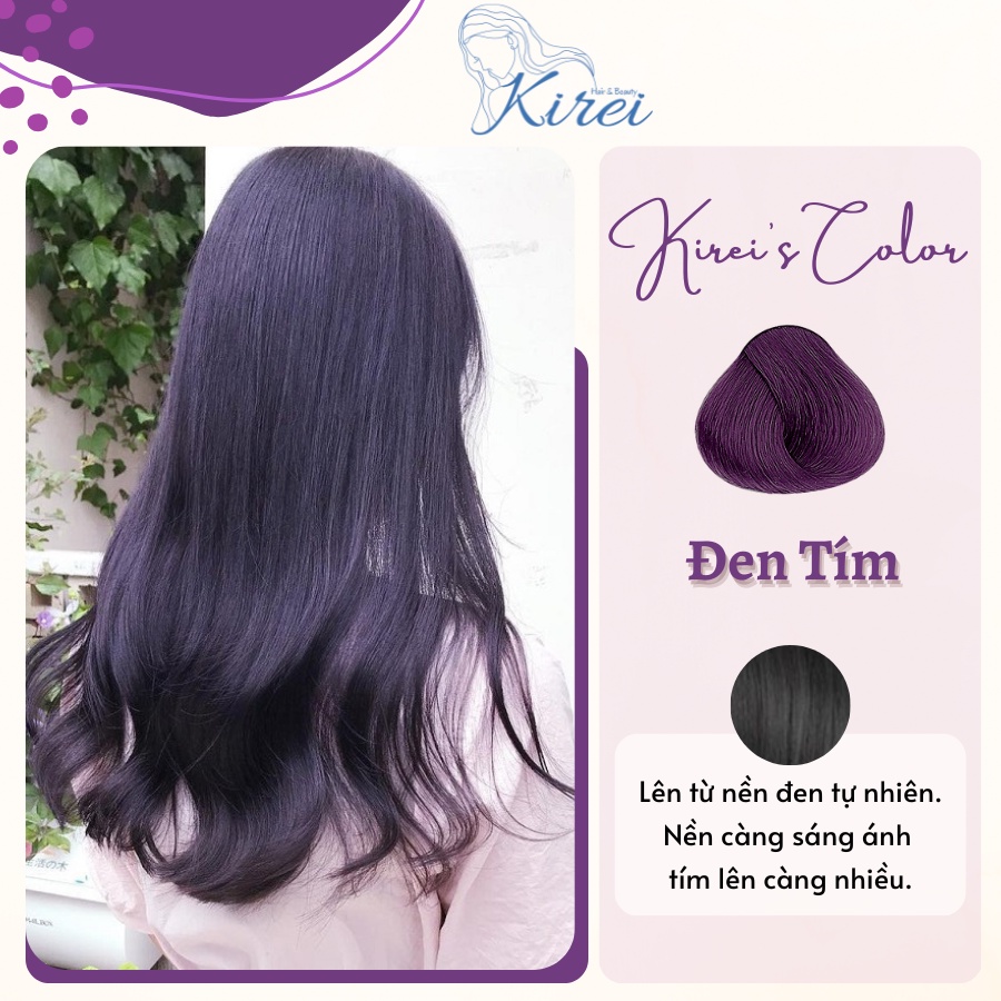 Thuốc nhuộm tóc màu ĐEN TÍM không cần tẩy tóc Kirei Hair, KireiHair, KIREIHAIR