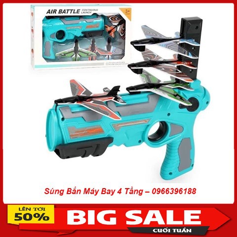 Đồ chơi bắn máy bay 4 tầng,súng phóng máy bay đồ chơi dành cho trẻ em (Loại To Sắn Hàng)