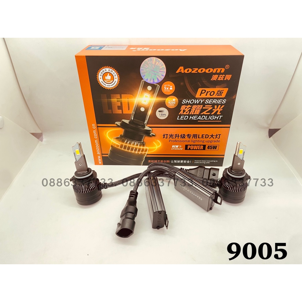 1 Cái Bóng đèn led Aozoom 45W các chân H4, H7, H11, 9005,9012. Bảo hành 2 năm