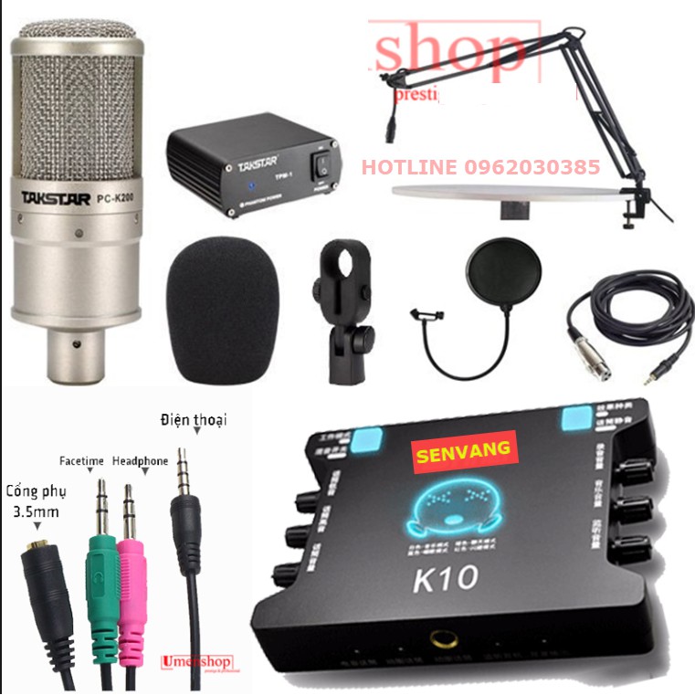 Trọn bộ thu âm BM900,Karaoke,Livestream online XOX K10, chân kẹp bàn, màng lọc âm - Full bộ không thiếu thứ gì