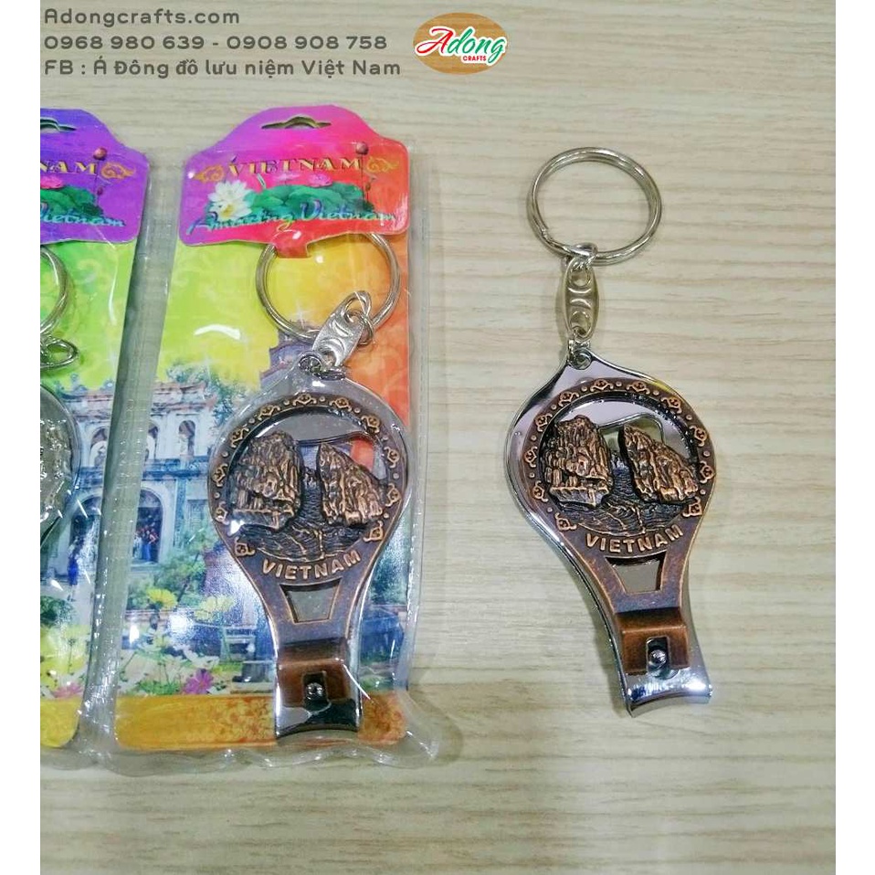 Móc khóa 2 D bấm móng, dũa móng có đồ khui nắp chai bằng kim loại - Hình địa danh - Quà Tặng Lưu Niệm Việt Nam