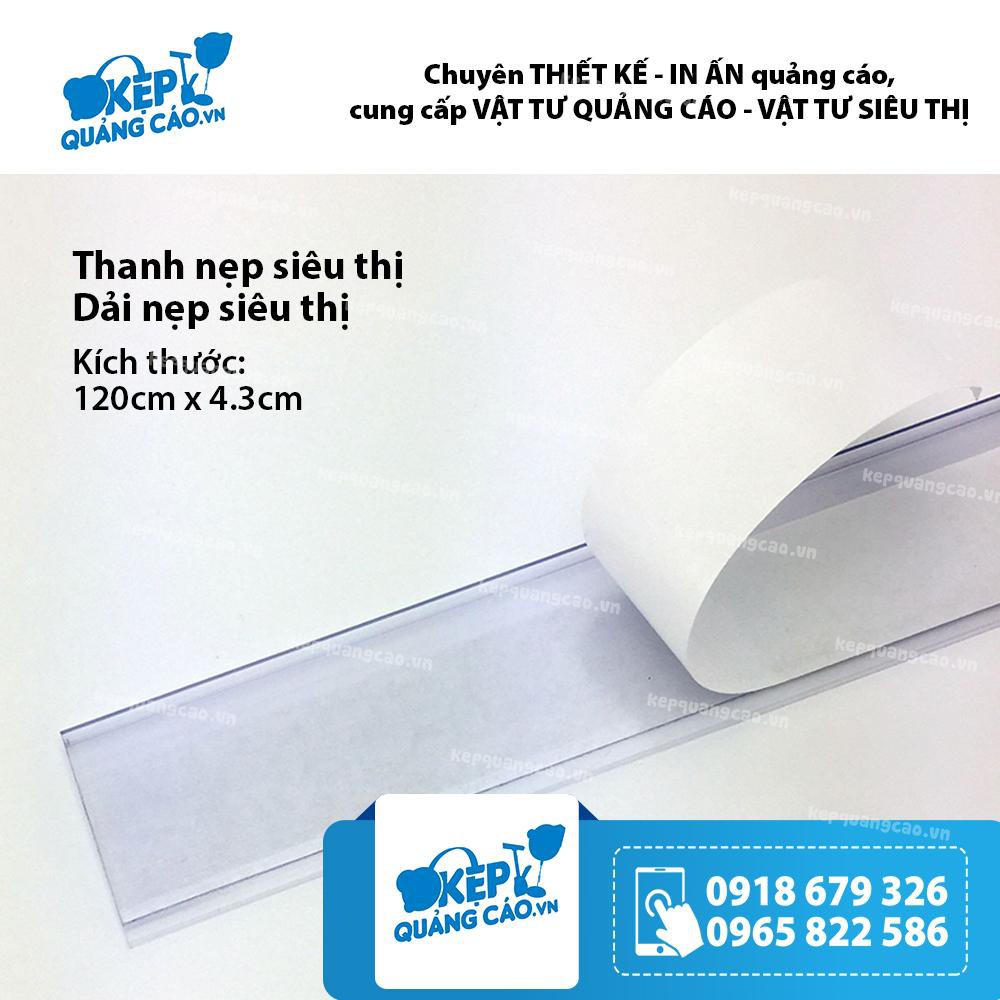 Nẹp dán siêu thị, nẹp hiển thị bảng giá, thanh nẹp trong ốp kệ siêu thị,