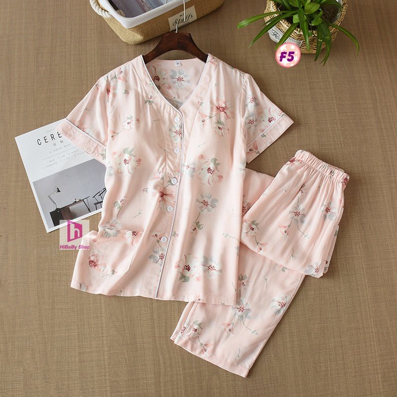 Pijama Lanh Lụa Có Lót Ngực tiện lợi cho mùa hè nóng nực F5 | BigBuy360 - bigbuy360.vn