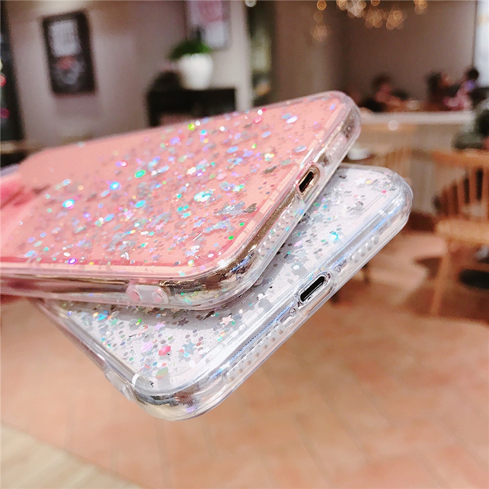Ốp Điện Thoại Silicon Trong Suốt Phối Kim Tuyến Cho Samsung Galaxy S21 FE 5G Plus Ultra S22 S21FE S20