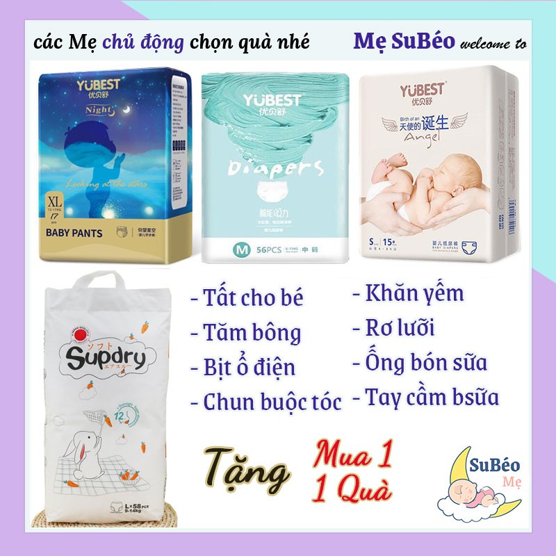 Bỉm Yubest ❤️ Tặng quà ❤️ Tã / Bỉm YUBEST Gold / Night / Angel / Natural / Core quần/dán S132, S90, M108, M84, L96, L78