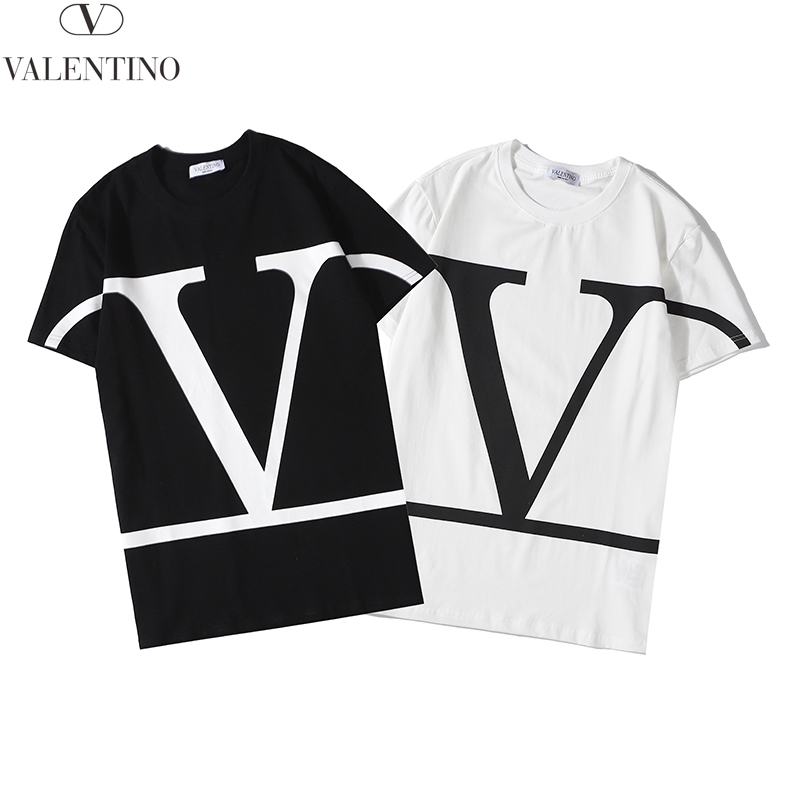 Áo Thun Cotton Ngắn Tay In Logo Valentino Thời Trang Cho Nam Nữ