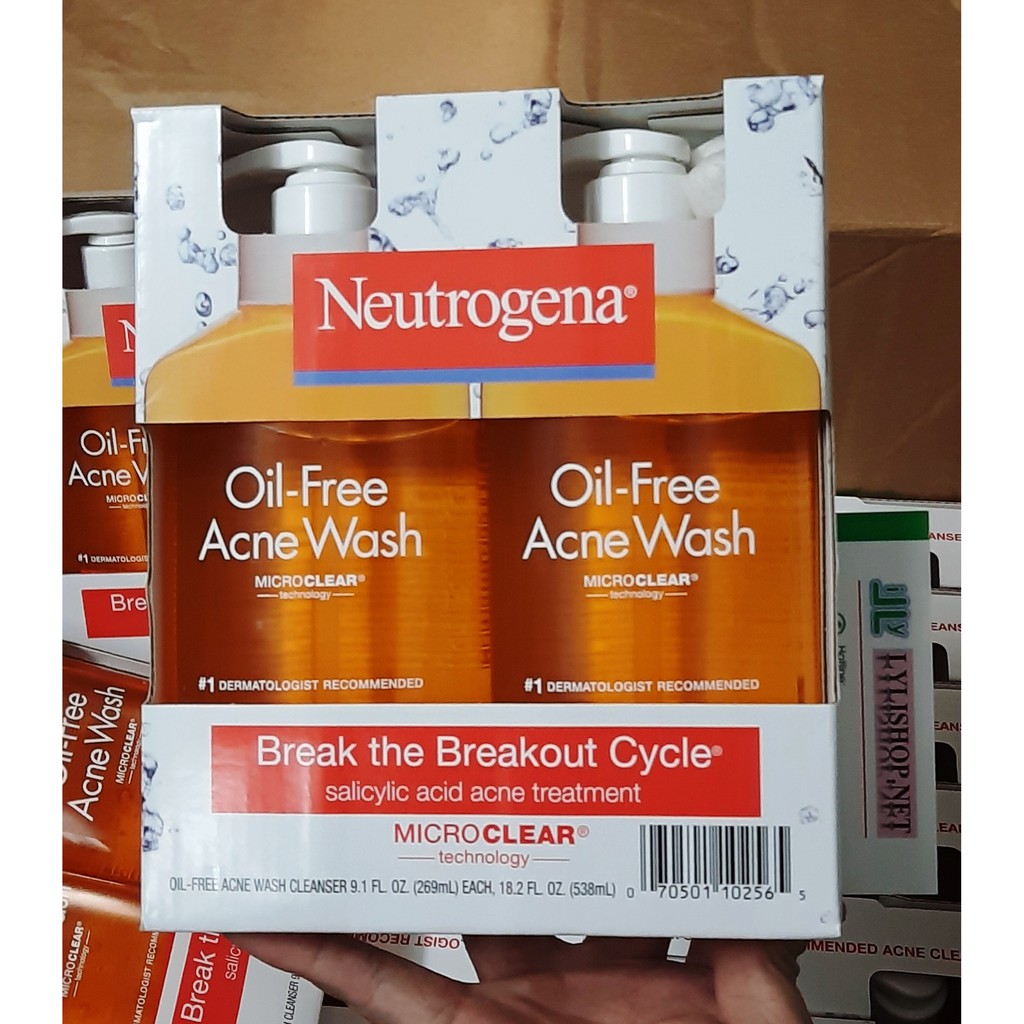 date 7/24 - Sữa Rửa Mặt  Neutrogena Oil Free Acne Wash chai 269 ml từ Mỹ