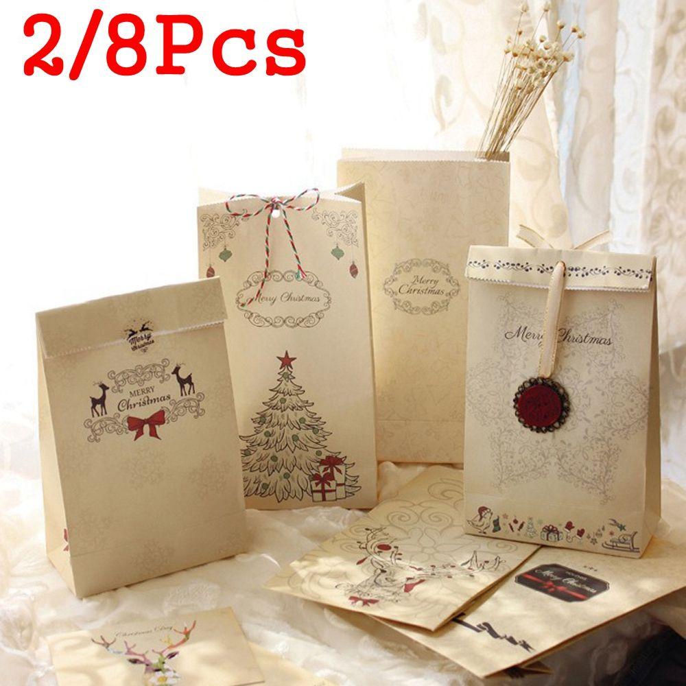 Bộ 2 / 8 Túi Đựng Bánh Kẹo Chủ Đề Giáng Sinh