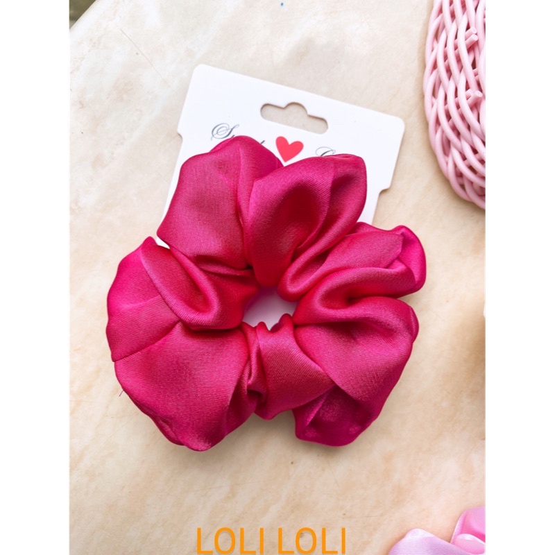 scrunchies dây cột tóc vải phi lụa đơn giản xinh xắn. dây buộc tóc phi lụa trơn LOLI