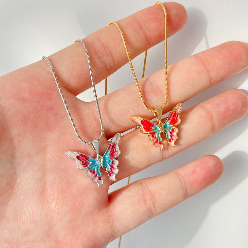 Vòng Cổ Choker Mặt Bướm Màu Cầu Vồng Có Thể Điều Chỉnh Kích Cỡ Dành Cho Nữ G