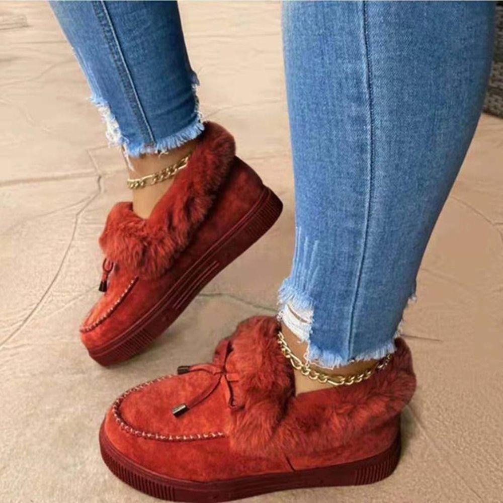 MOILYVN Giày Boot Lông Giả ChốNg TrượT ThờI Trang Cho Nữ