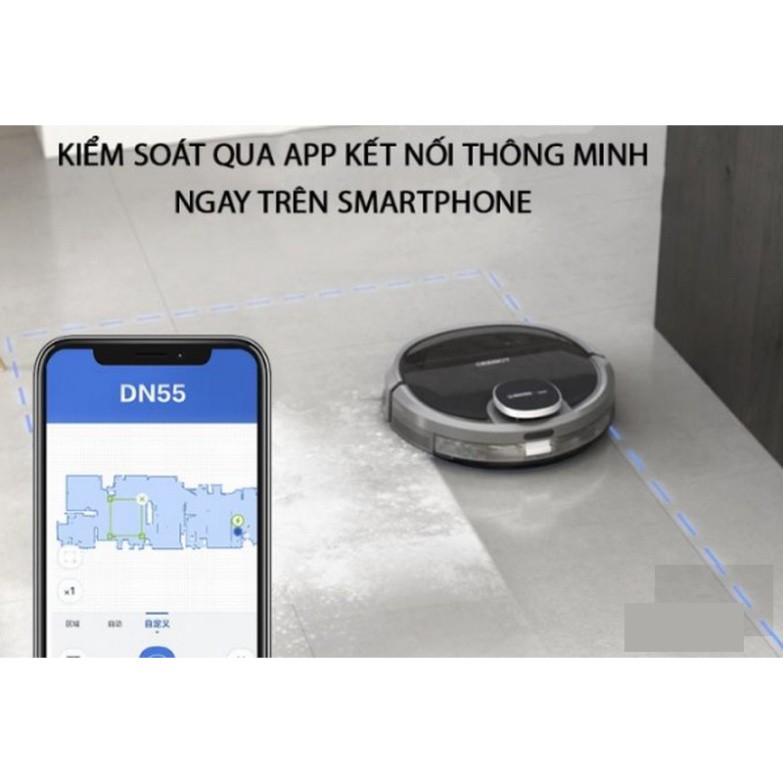 Robot Hút Bụi Lau Nhà Ecovacs Deebot DN55 (Ozmo 900)  Hàng Chính Hãng, Mới 100%, Giá Rẻ . [ App sử dụng tiếng việt ]