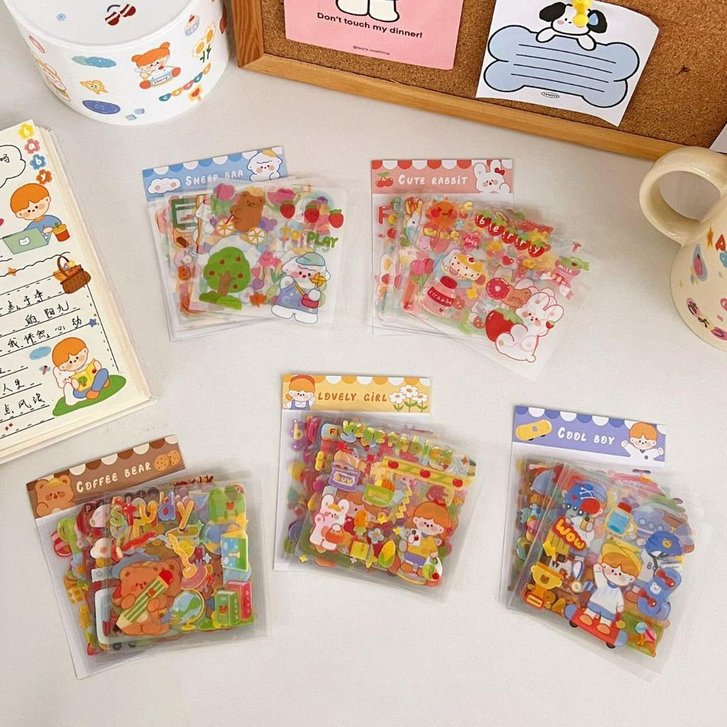 Set 20-25 tấm sticker hoạt hình trang trí sổ chống thấm nước SH107
