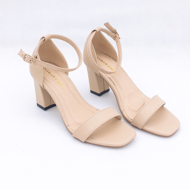 Giày cao gót sandal 7cm bản ngang da mờ - CG-0116