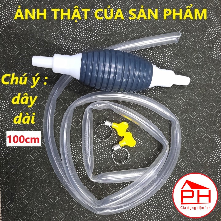 Bơm hút chất lỏng đa năng kèm 2 khóa (Dài 100cm) Dụng cụ hút nước, rượu, xăng dầu đơn giản hiệu quả - Gia dụng Phước Hòa