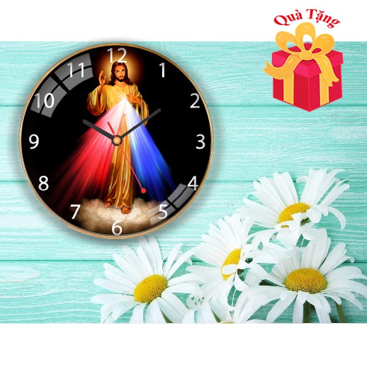 Đồng hồ treo tường công giáo thiên chúa, mẹ maria, lòng chúa thương xót. Quà tặng công giáo