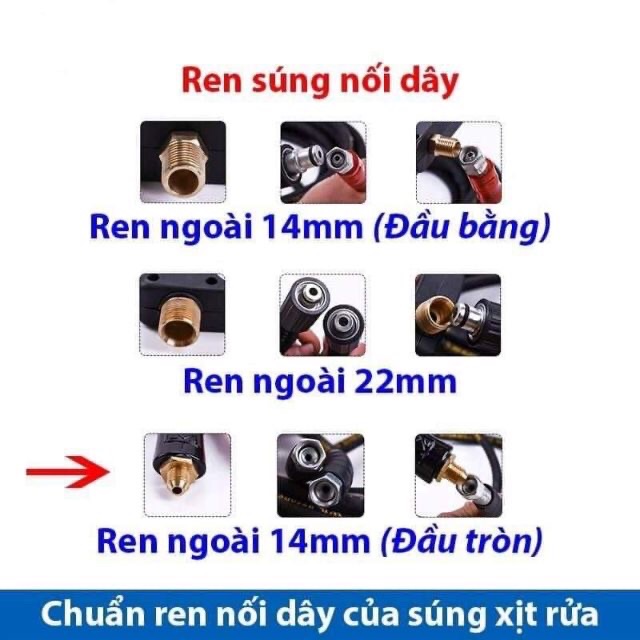 Bộ súng xịt  và bình tạo bọt tuyết cho máy rửa xe áp lực cao, máy xịt rửa cao áp, máy rửa xe gia