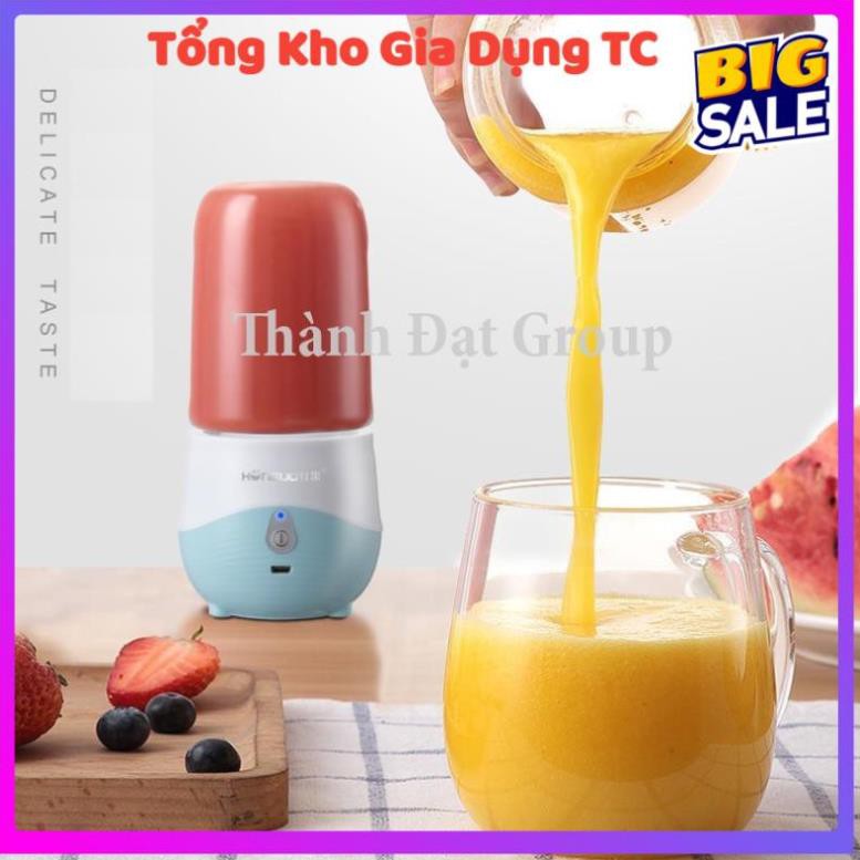 ( Loại 6 lưỡi) Máy xay sinh tố mini cầm tay, máy xay hoa quả trái cây sạc pin (bảo hành 6 tháng)