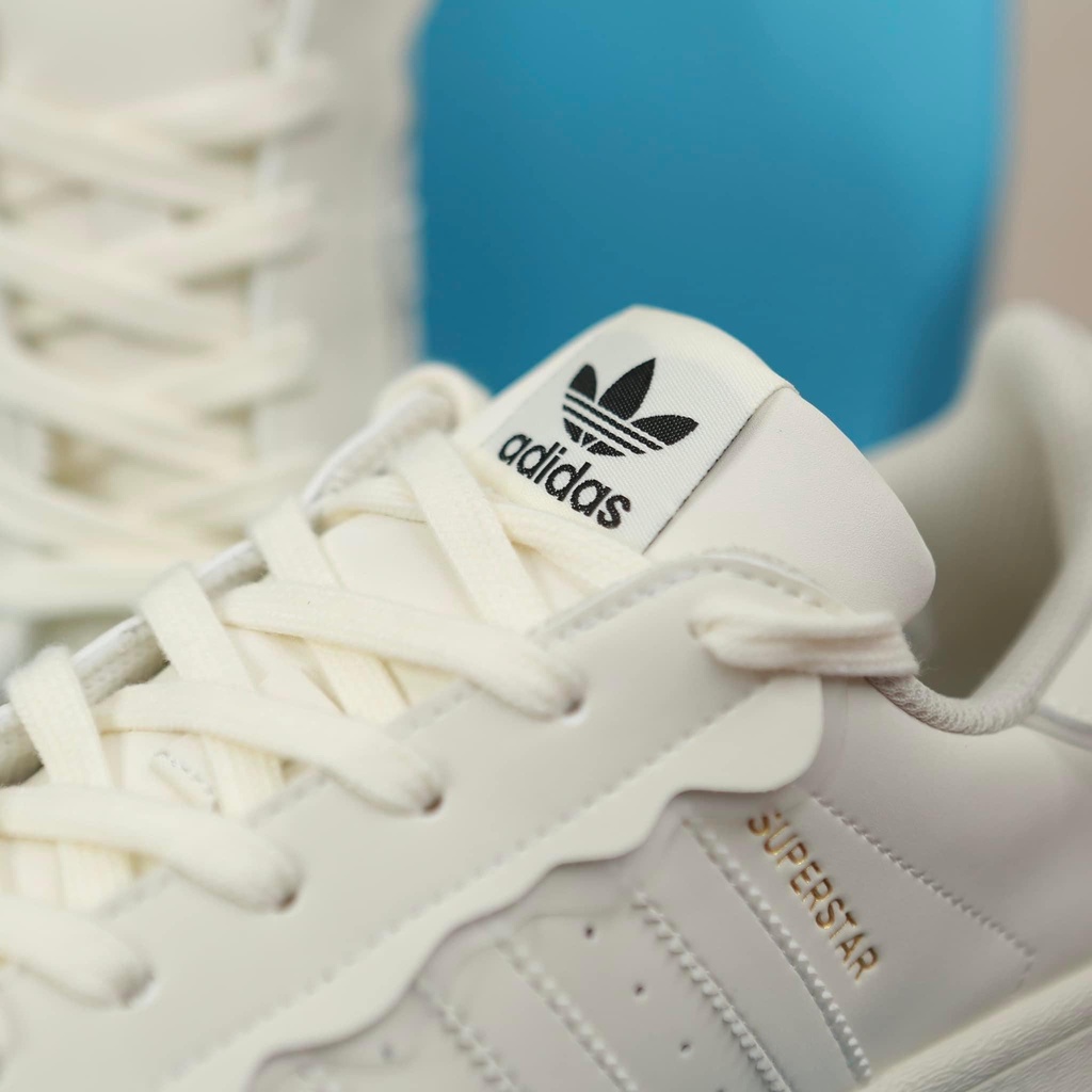 Giày thể thao adidas sò Trắng kem superstar, giầy sneaker 3 sọc màu kem hót trend 2022 bản SC