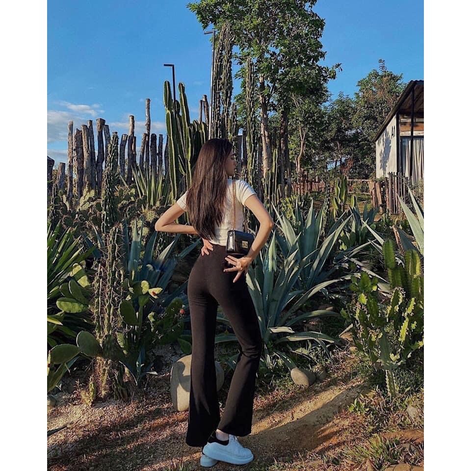 [ SIÊU HOT ] Quần Ống Loe, Cạp Cao Hai Cúc Dáng Dài, Vải Tuyết Mưa Loại 1, Không nhăn Không Bám Bụi Tôn Dáng. | BigBuy360 - bigbuy360.vn