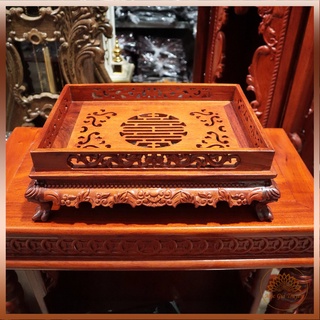 Khay trà chân quỳ gỗ hương cao cấp bền đẹp