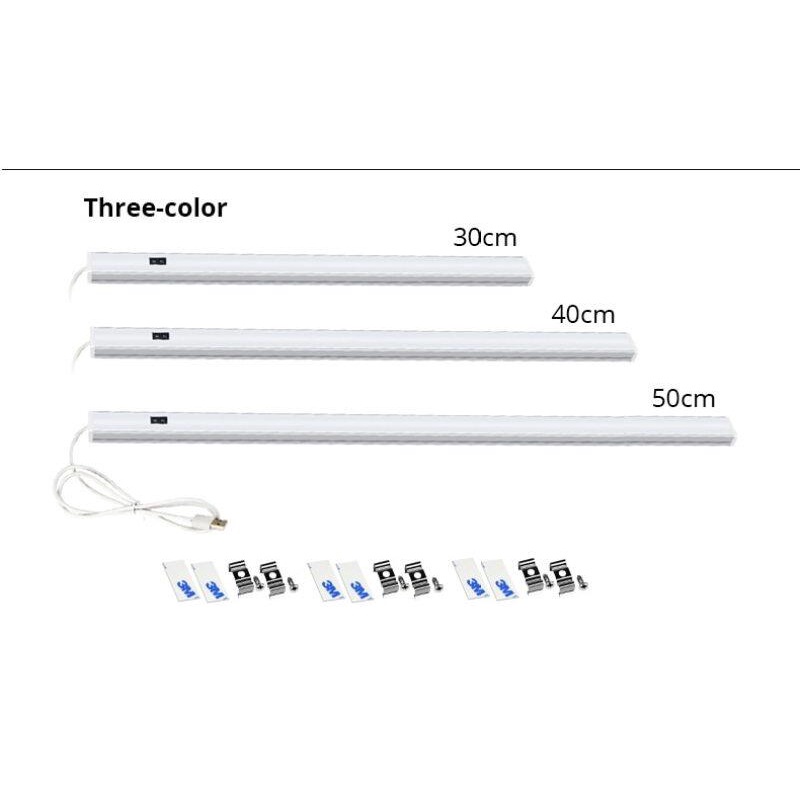 Thanh đèn led USB 5v 30 / 40 / 50cm 3 màu gắn nhà bếp / phòng ngủ