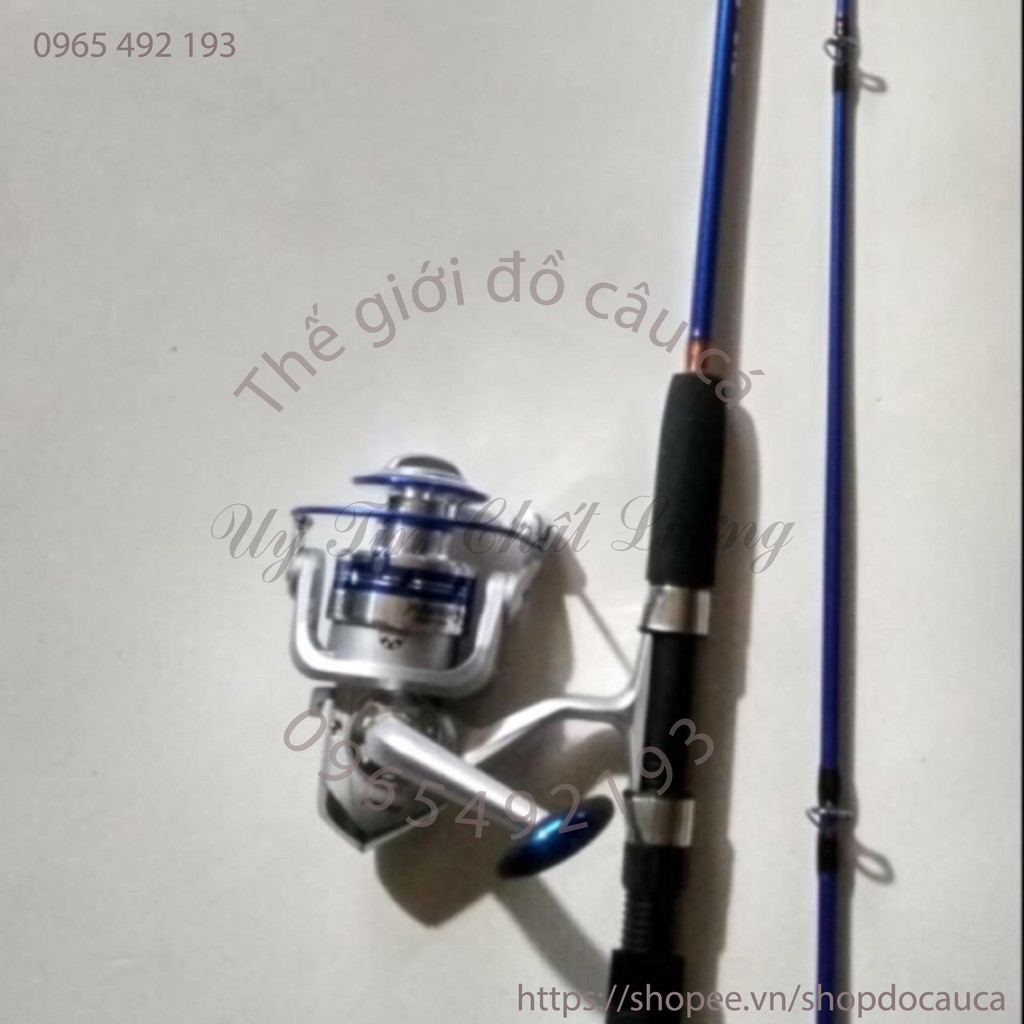 Combo bộ cần câu shimano 2 khúc đặc 2m10, máy câu yumoshi Al 6000 ( rẻ vô địch )