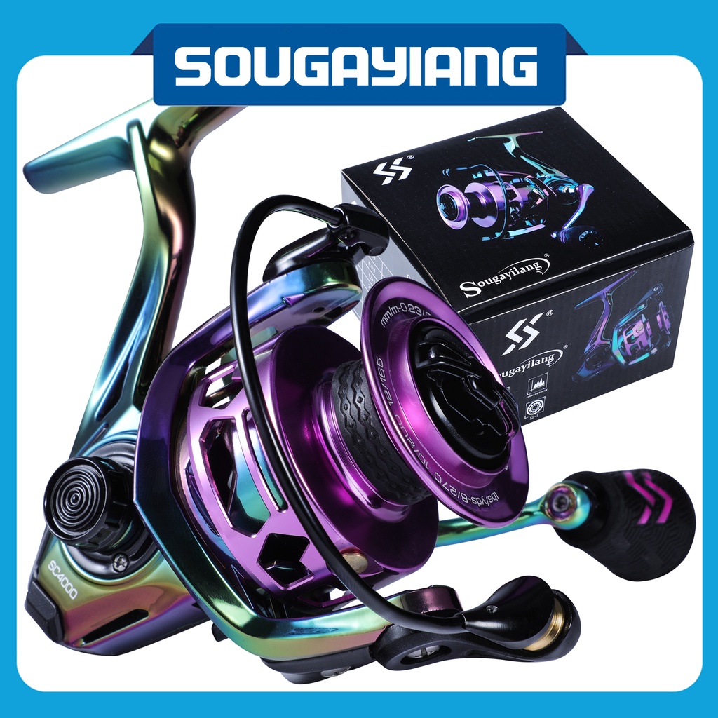 Sougayilang Fishing Reel 12+1 BB Left/right Handle Graphite Frame 6.0:1 High Speed Spinning Reels for Saltwater or Freshwater Fishing