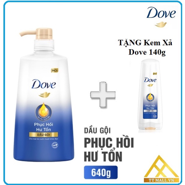 Dầu Gội Dove Phục Hồi Hư Tổn 640g