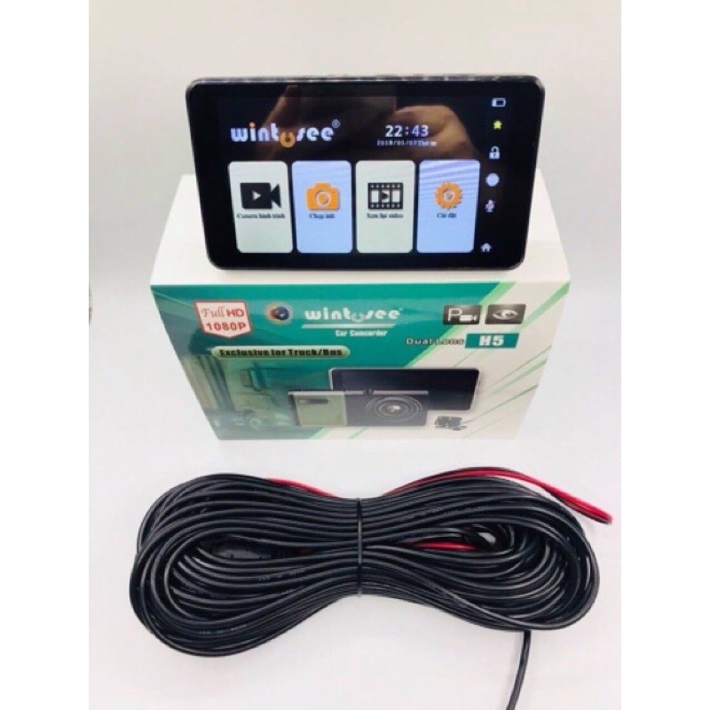 [COMBO] Camera hành trình xe tải Wintosee H5-Không GPS-Dây cam sau 15m | BigBuy360 - bigbuy360.vn