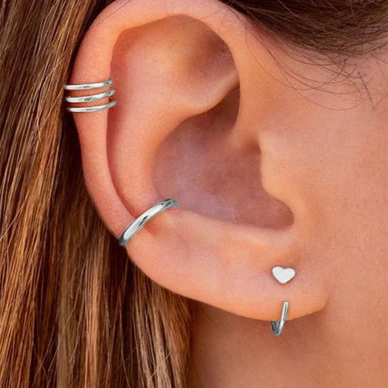 Set 5 Đôi Khuyên Tai Dạng Vòng Thời Trang Tối Giản Cho Nam Và Nữ