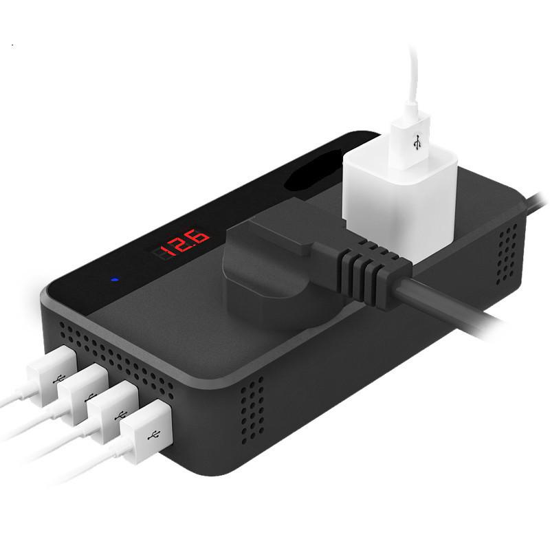 Car inverter power dc 12v to ac 220v 200w with 4 usb socket charger auto cigarette lighter automobiles car-styling