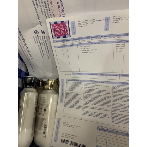 Dưỡng thể Bath and Body Works các loại