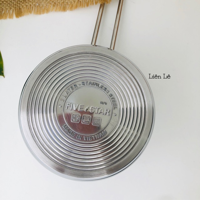 Nồi quánh bột - Nồi nấu cháo - Nấu canh cho bé Inox 430 Fivestar -14cm