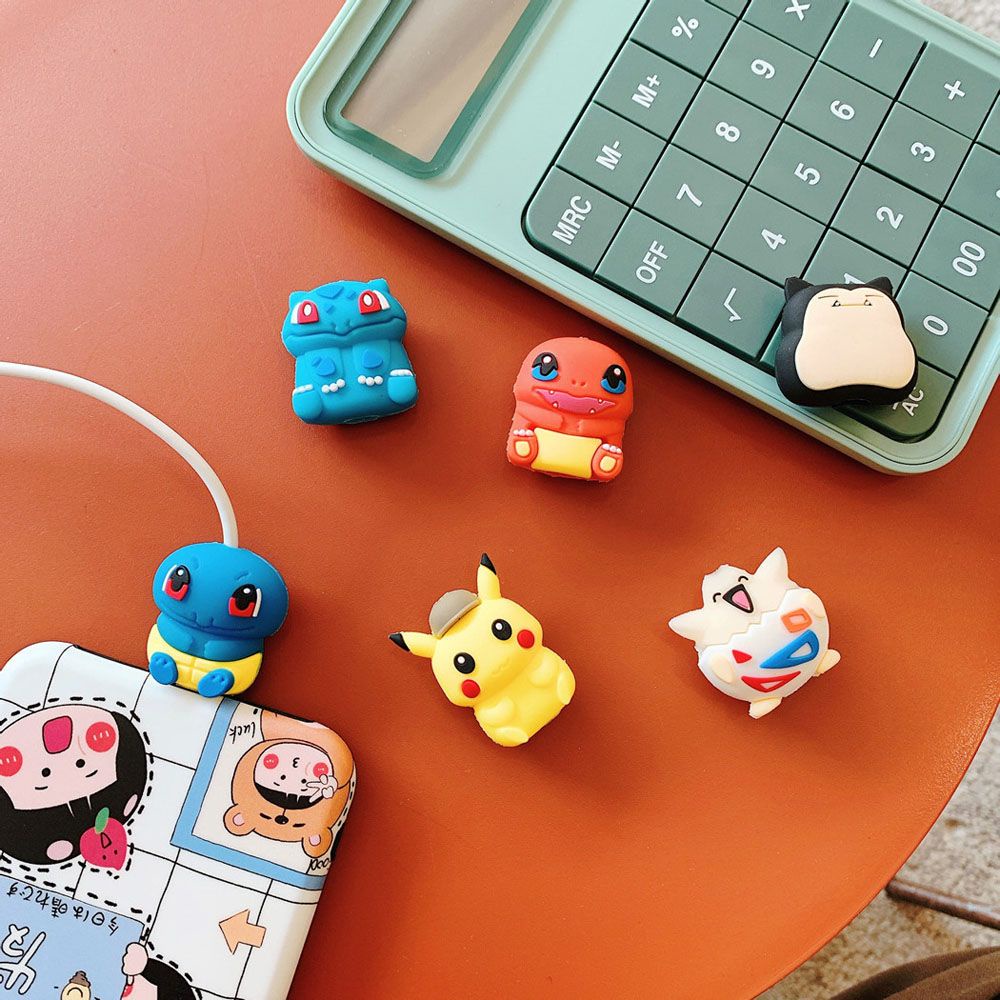 Phụ kiện bảo vệ dây cáp phong cách hoạt hình Pikachu Jenny Turtle chất lượng cao