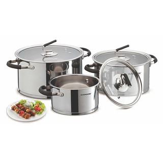 Bộ nồi inox 3 đáy Sunhouse SH891