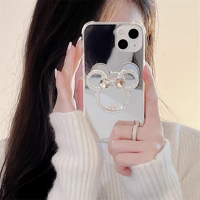 Ốp Điện Thoại Mềm Mặt Gương In Hình Mickey Cho Iphone 13 pro max 12 pro max 11 pro max xs max xr x