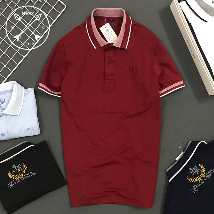 Áo thun polo nam cá sấu có cổ bẻ sọc ngang Nexx&Dee sọc ngang cổ cao cấp NS027 | BigBuy360 - bigbuy360.vn
